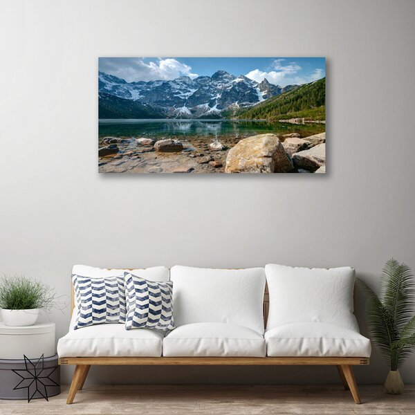 Quadro su tela Paesaggio del lago di montagna 100x50 cm