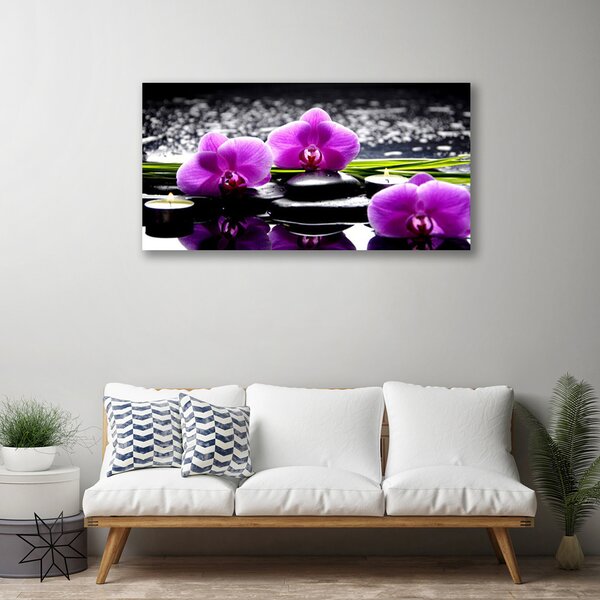 Quadro su tela Pianta dell'orchidea del fiore 100x50 cm