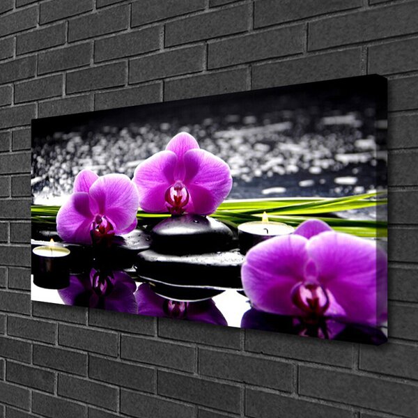 Quadro su tela Pianta dell'orchidea del fiore 100x50 cm