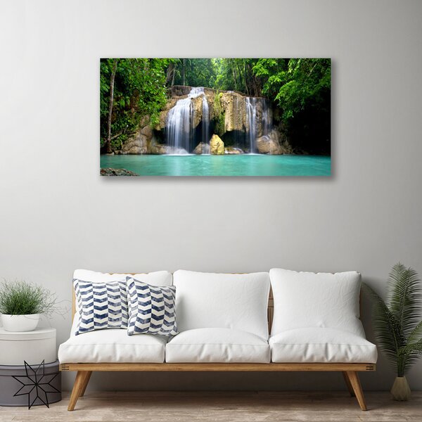 Quadro su tela Cascata dell'albero della natura 100x50 cm