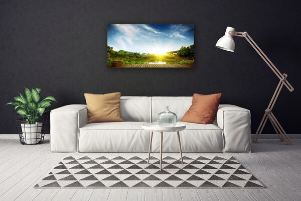 Quadro su tela Paesaggio lacustre 100x50 cm