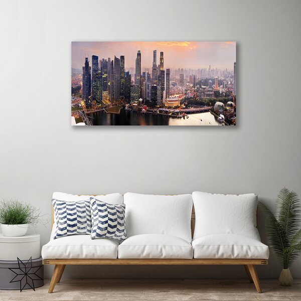 Quadro su tela Case di città 100x50 cm
