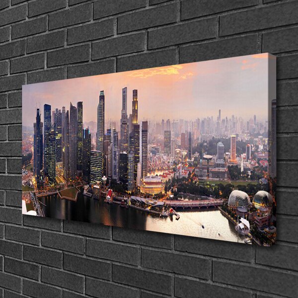 Quadro su tela Case di città 100x50 cm