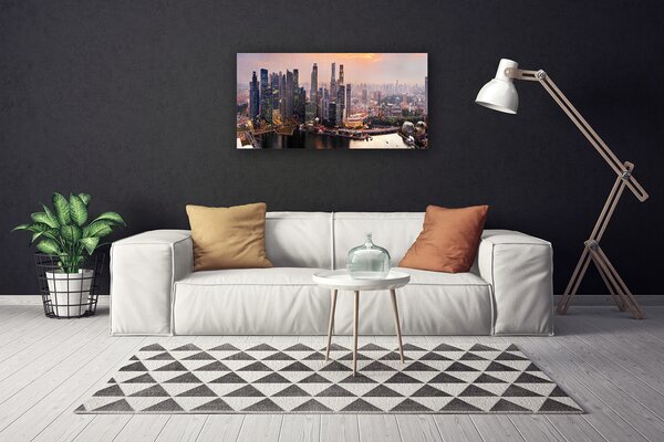 Quadro su tela Case di città 100x50 cm
