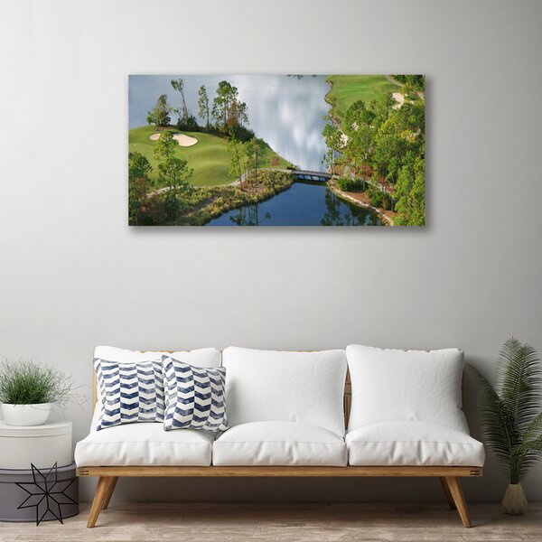 Quadro su tela Lago Natura 100x50 cm