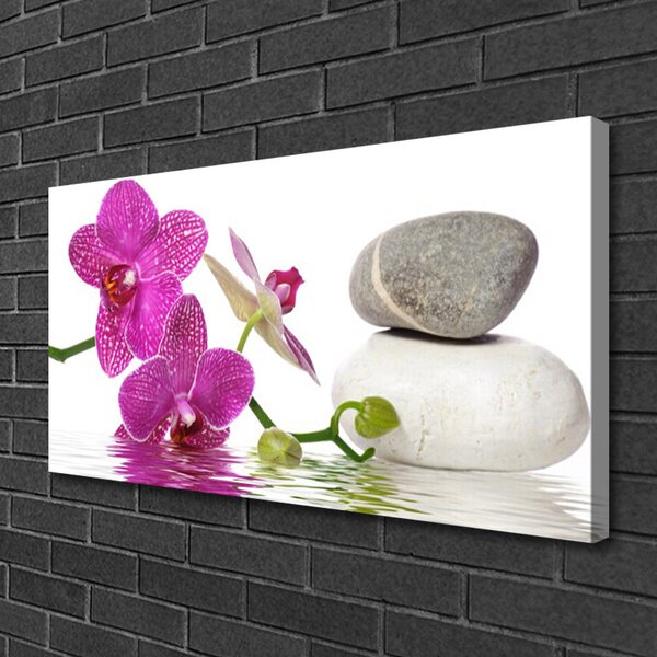 Quadro su tela Fiore d'arte bianca 100x50 cm