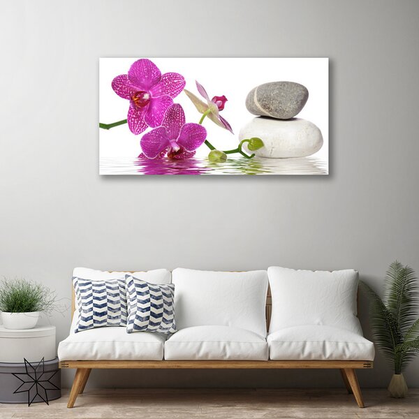 Quadro su tela Fiore d'arte bianca 100x50 cm