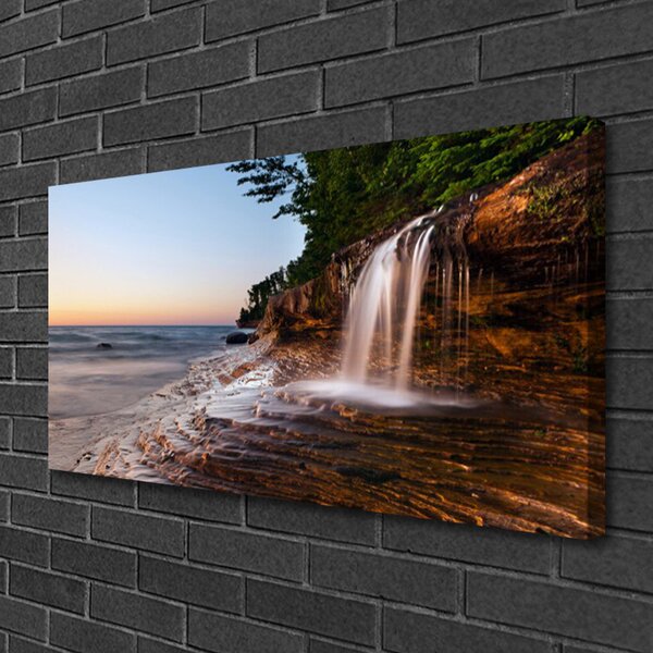 Quadro su tela Paesaggio della cascata 100x50 cm