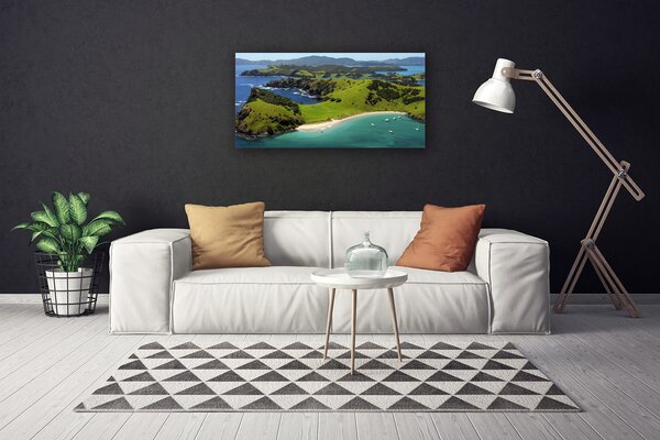 Quadro su tela Paesaggio della foresta della spiaggia del mare 100x50 cm
