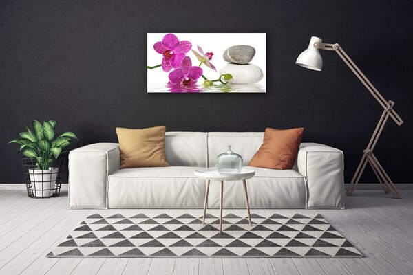 Quadro su tela Fiore d'arte bianca 100x50 cm
