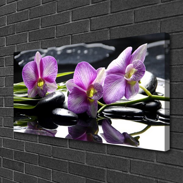 Quadro su tela Pianta dell'orchidea del fiore 100x50 cm