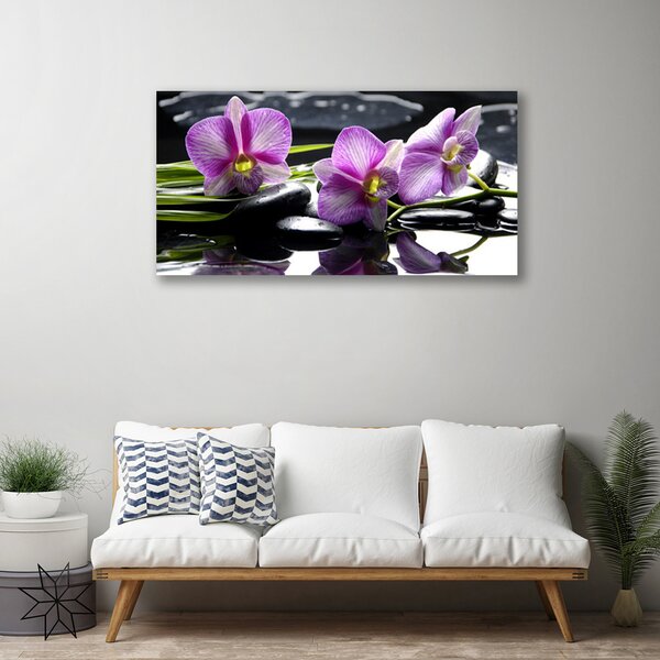 Quadro su tela Pianta dell'orchidea del fiore 100x50 cm