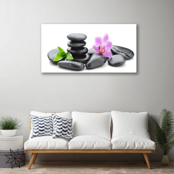 Foto quadro su tela Zen Pietre Fiore 100x50 cm