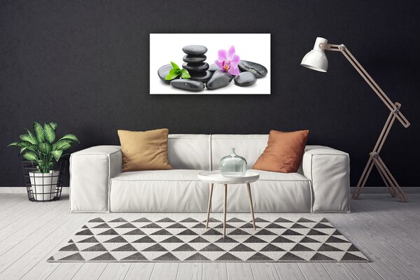 Foto quadro su tela Zen Pietre Fiore 100x50 cm