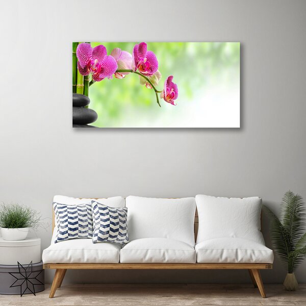 Quadro su tela Fiore di bambù naturale 100x50 cm