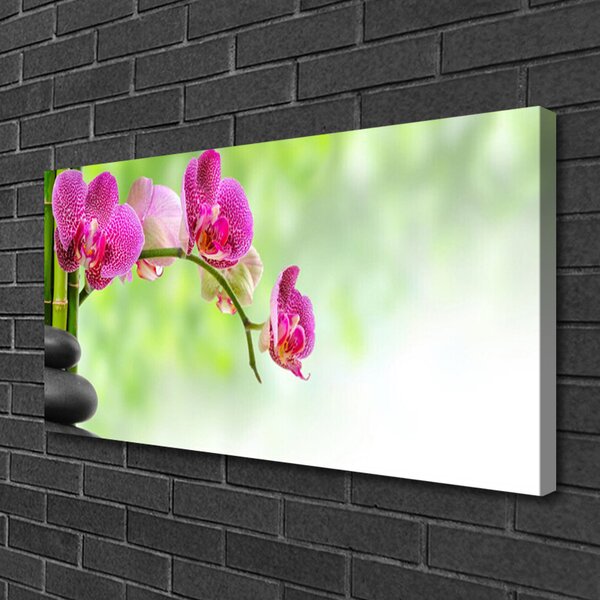 Quadro su tela Fiore di bambù naturale 100x50 cm