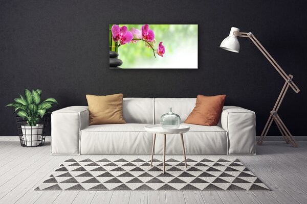 Quadro su tela Fiore di bambù naturale 100x50 cm