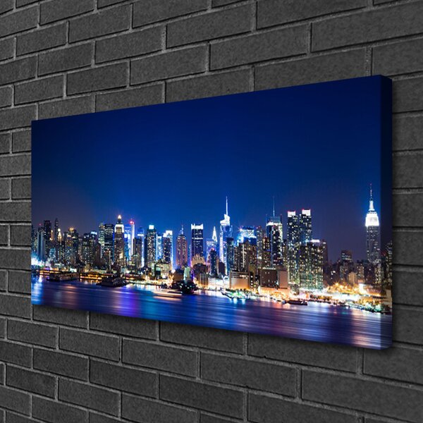 Stampa quadro su tela Case di città 100x50 cm