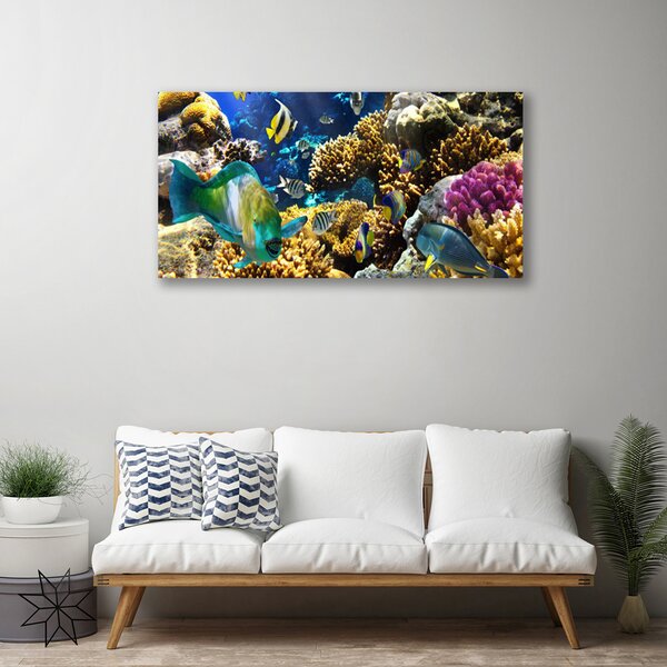 Quadro su tela Natura della barriera corallina 100x50 cm