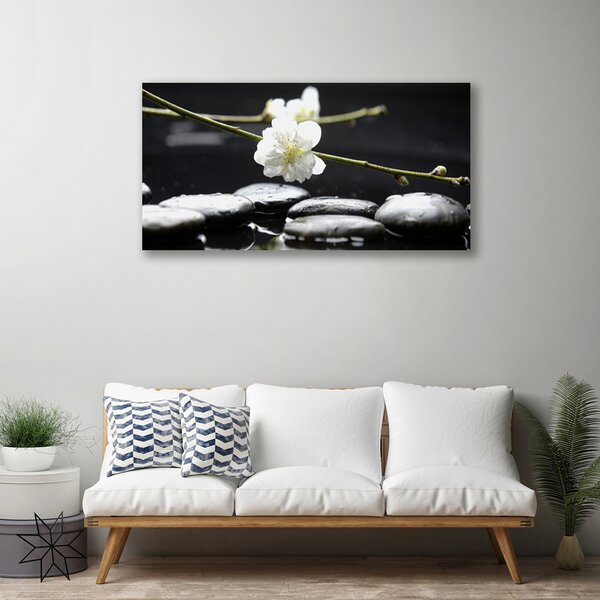 Quadro su tela Ramoscello di steli di fiori 100x50 cm