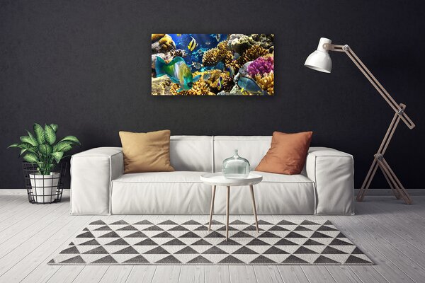 Quadro su tela Natura della barriera corallina 100x50 cm