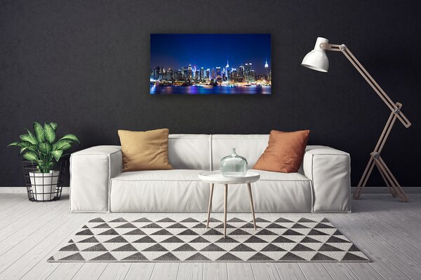 Stampa quadro su tela Case di città 100x50 cm