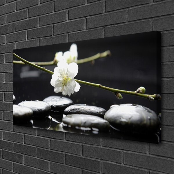 Quadro su tela Ramoscello di steli di fiori 100x50 cm