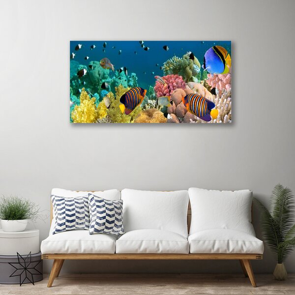 Quadro su tela Natura della barriera corallina 100x50 cm