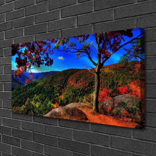 Quadro su tela Montagna della foresta della natura 100x50 cm