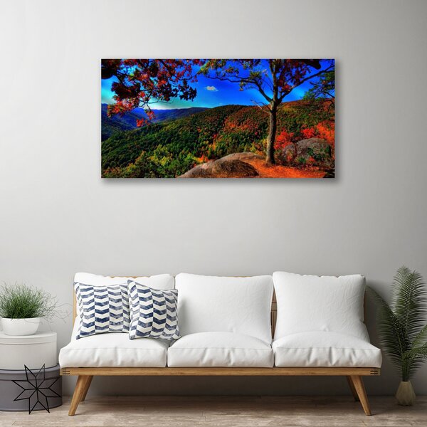 Quadro su tela Montagna della foresta della natura 100x50 cm