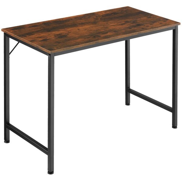 Tectake 404459 scrivania jenkins - legno industriale scuro, rustico, 100 cm