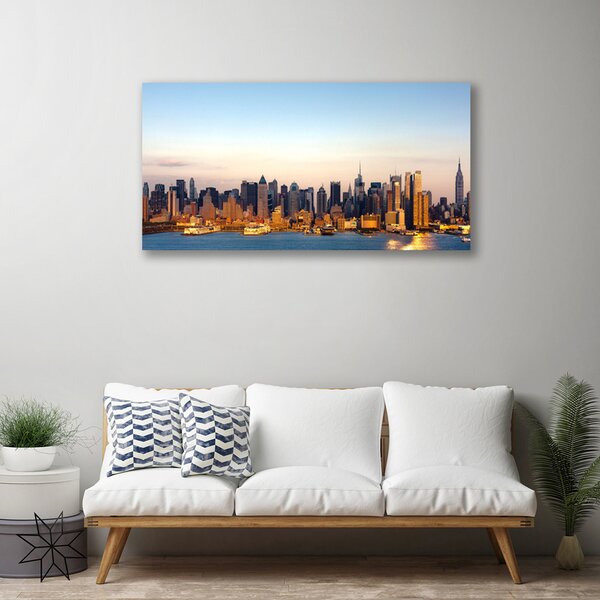Quadro su tela Case di città 100x50 cm