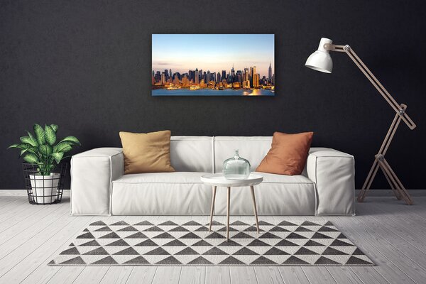 Quadro su tela Case di città 100x50 cm