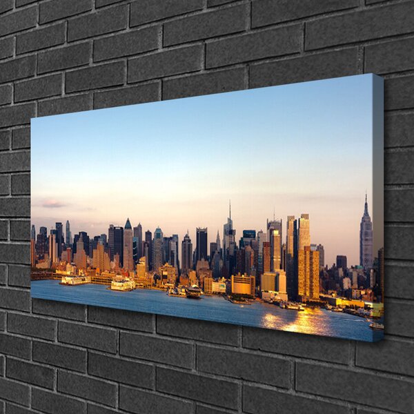 Quadro su tela Case di città 100x50 cm