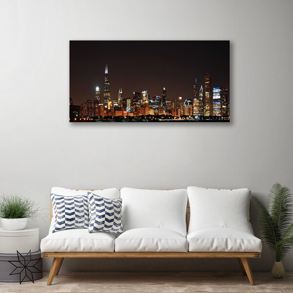 Quadro su tela Case di città 100x50 cm