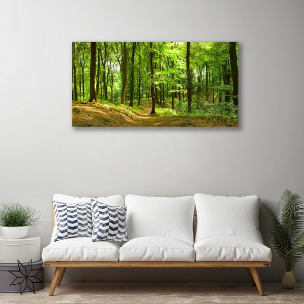 Stampa quadro su tela Foresta del percorso della natura 100x50 cm