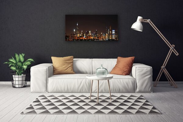 Quadro su tela Case di città 100x50 cm