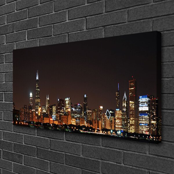 Quadro su tela Case di città 100x50 cm