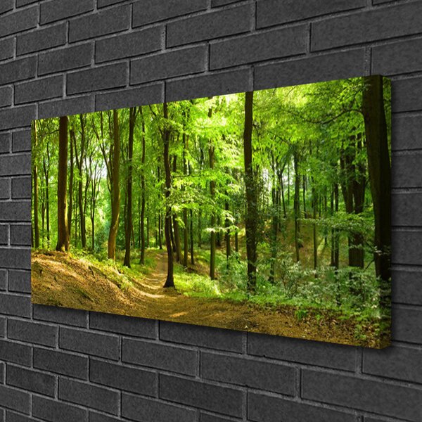 Stampa quadro su tela Foresta del percorso della natura 100x50 cm