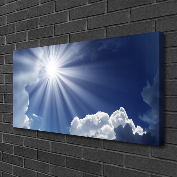 Stampa quadro su tela Il paesaggio del sole 100x50 cm