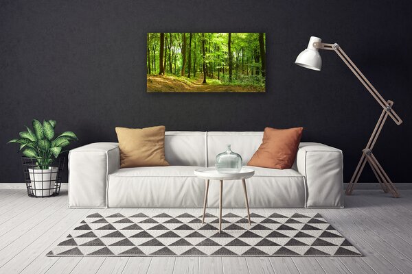 Stampa quadro su tela Foresta del percorso della natura 100x50 cm