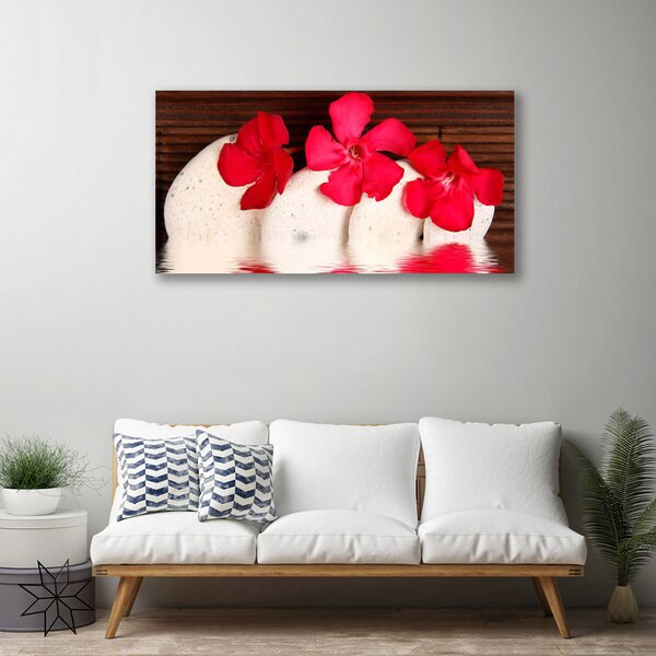 Quadro su tela Fiori di pietre rosse 100x50 cm