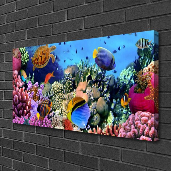 Quadro stampa su tela Natura della barriera corallina 100x50 cm
