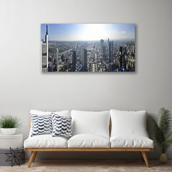 Quadro stampa su tela Case di città 100x50 cm