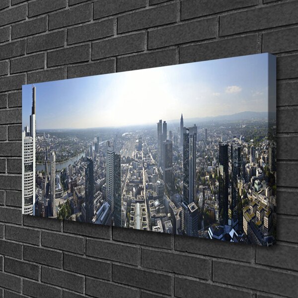 Quadro stampa su tela Case di città 100x50 cm