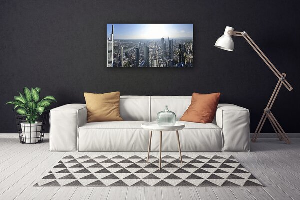 Quadro stampa su tela Case di città 100x50 cm