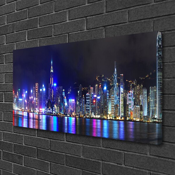Quadro su tela Case di città 100x50 cm
