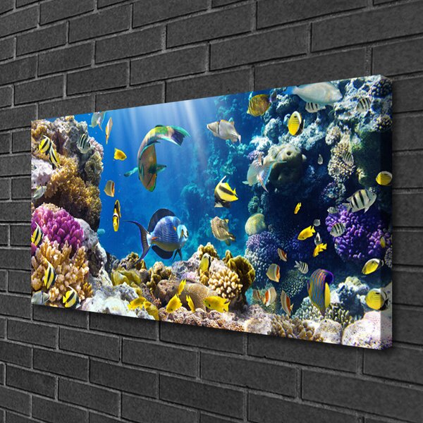 Quadro su tela Natura della barriera corallina 100x50 cm