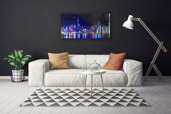 Quadro su tela Case di città 100x50 cm