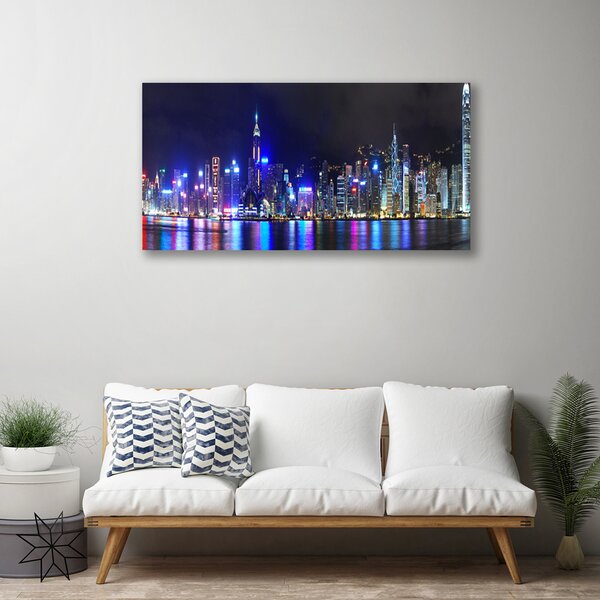 Quadro su tela Case di città 100x50 cm